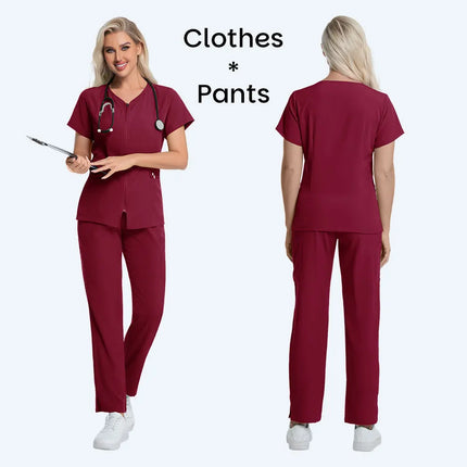 Pharmacist Operating Room Scrub Nursing Set Doctor Solid Color Surgical Gown Breathable Scrub Medical Uniform Lab Nurse Overalls