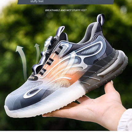 New Men's Safety Shoes with Rotating Buttons,working Sports Shoes, Protective Boots, Parker Steel Shoes,casual Ring Shoes-KarWorkwear