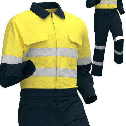 100% Cotton Work Coveralls Uniform Men Reflective Working Coveralls Welding Suits Car Repair Workshop Mechanic