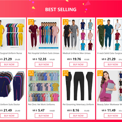 Health Nursing Tops Unisex Scrub Uniform Medical Surgical Blouse Women Scrub Tops Veterinary Work Clothes Hospital Costume Women-KarWorkwear