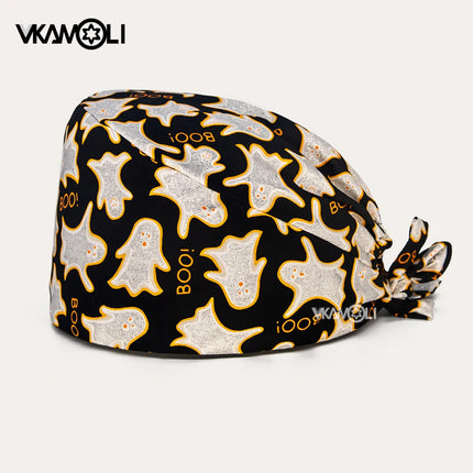 Skull pattern Scrubs hat Wholesale Fashion Breathable Scrub Cap Unisex Health service Workers adjustable caps nursing hat-KarWorkwear