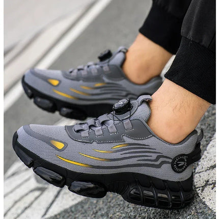 Rotating Button New Safety Shoes Men Anti-smash Anti-puncture Work Shoes Fashion Men Sport Shoes Security Protective Boots Men