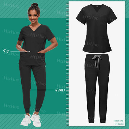 Scrub Sets Uniform Women Joggers Hospital Accessories Medical Surgical Gown Pharmacy Healthcare Work Wear Unisex Mens Scrub Soft-KarWorkwear