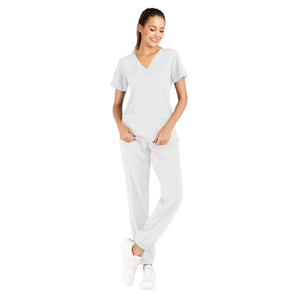 Anti-Wrinkle Soft Premium Fabric Polyester Rayon Spandex Washable Nursing Scrub Set for Womens Nursing Scrub Uniforms-KarWorkwear