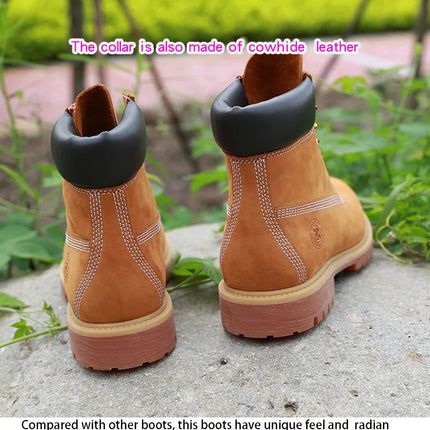 New Work Boots Men's Original Comfy Shoes Outdoor Hiking Leather Casual Shoes For Men Basic Boots Waterproof Yellow Boots