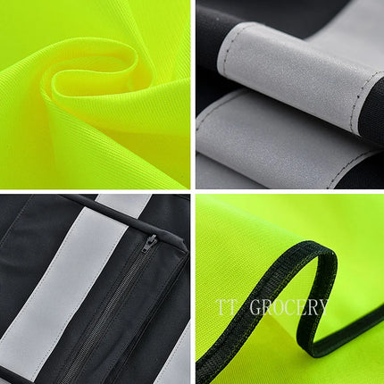 High Brightness Strip Safety protective clothing Breathable Workwear Multi Pocket Protective Clothing Safety For Night Running B