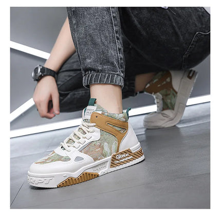 2023 Men Boots High Top Sneakers Casual Platform Leather Skateboard Fashion Designer Luxury Outdoor Sport Tennis Safety Loafers-KarWorkwear