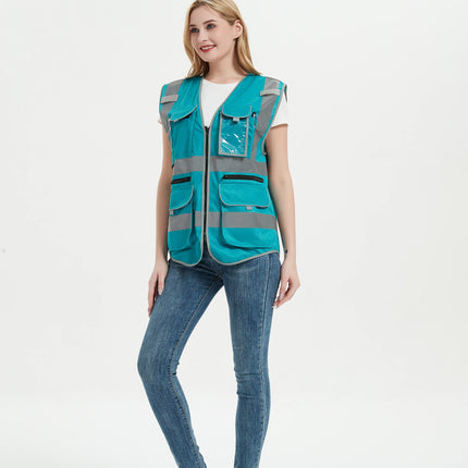 Work Vest for Women Work Clothes Hi Vis Workwear Vest with Pockets