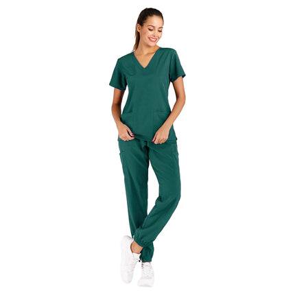 Anti-Wrinkle Soft Premium Fabric Polyester Rayon Spandex Washable Nursing Scrub Set for Womens Nursing Scrub Uniforms-KarWorkwear