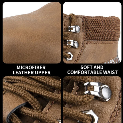 Leather Men Work Safety Shoes Anti-smashing Steel Toe Cap Working Boots Construction Indestructible Work Sneakers Men Shoes