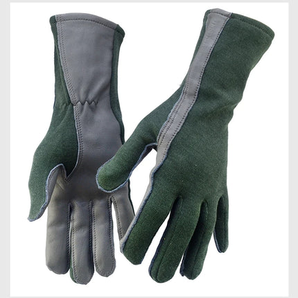 XYEHS 1 Pair Long/Short Cuff Leather Military Uniform Supply Pilot Safety Work Gloves Fire-Resistant Aramid Flight Gloves-KarWorkwear