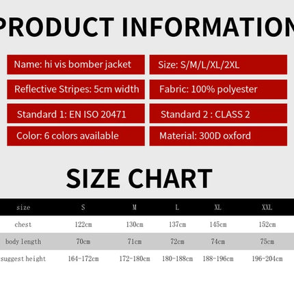 High Visibility Reflective  Jacket Men Waterproof Thickened Safety Coat for Outdoor Work Hi Vis Workwear Bomber Jacket