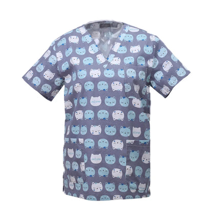 Pet Clinic Vet Work Uniforms Women Nurse Accessories Animal Printed Hospital Doctor Nursing T-Shirt Medical Scrubs Clothes Tops-KarWorkwear