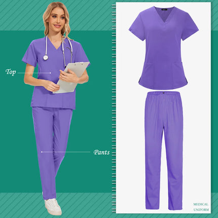 Aesthetic Uniforms Woman Scrubs Set Medical Top Jogger Pants Medical Uniforms Sets Pet Clinic Veterinary Work Wear Surgical Gown-KarWorkwear