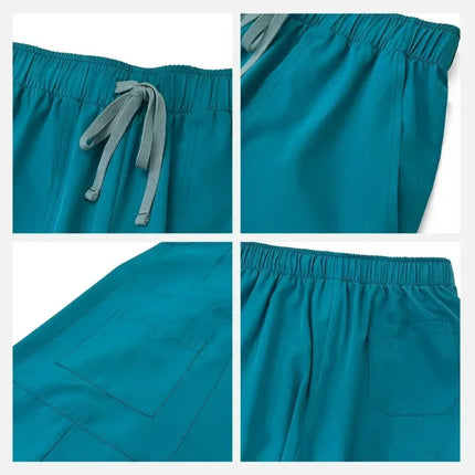 Hospital Doctor Nursing Uniform Women Wholesale Casual Short Sleeved V-neck Jogger Suits Nurse Pharmacy Working Medical Uniforms-KarWorkwear