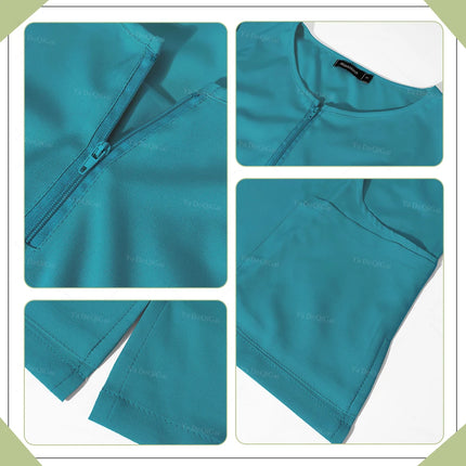 New Medical Surgical Uniforms Woman Scrub Set Beauty Salon Workwear Clinical Scrubs Top Pocket Pants Vet Doctor Zip Nursing Suit-KarWorkwear