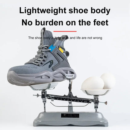 Luminous Steel Toe Boots For Men Non-slip Work Boots Indestructible Shoes Kitchen Restaurant Safety Boots Male Footwear 36-48-KarWorkwear