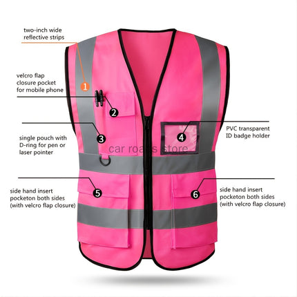 Reflective Safety Vest High Visibility Working Vest Signal Work Safety Jacket Signal Vest Strips Reflective Fabric Uniform-KarWorkwear
