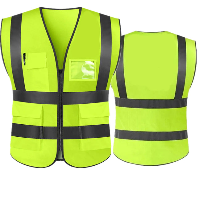 Hi Visibility Reflective Safety Vest With Reflective Strips and 5 Pockets Construction Work Uniform Vest ANSI Class 2 Standard-KarWorkwear