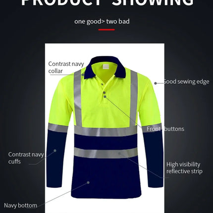 Reflective T-Shirt Safety Vest for Men with Reflection Tapes Work Vest Fluorescent Yellow Workwear Vest ﻿