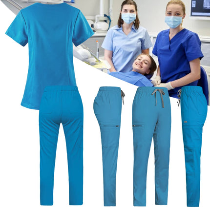 Short Sleeved Hospital Doctor Uniforms Spa Uniforms Dental Clinic Medical Scrubs Suits Pet Grooming Veterinary Nurse Accessories-KarWorkwear