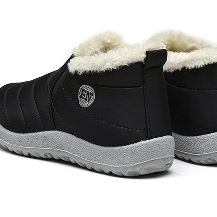 Men's Boots Slip On Winter Shoes For Men Ankle Boots Winter Booties For Men Fur Shoes Waterproof Snow Boots Warm Casual Botas