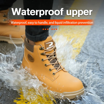 Men Protective Boots Steel Toe Shoes Anti-smash Anti-puncture Work Boots Safety Shoes Indestructible Winter Boots Waterproof-KarWorkwear