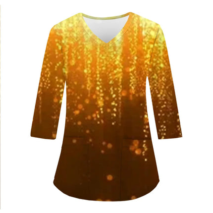 Women Medical Uniforms Christmas 3D Printing Long Sleeve Tops Fashion Hospital Working Scrubs Medical Supplies Nurse Nursing Clo-KarWorkwear