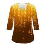 Women Medical Uniforms Christmas 3D Printing Long Sleeve Tops Fashion Hospital Working Scrubs Medical Supplies Nurse Nursing Clo-KarWorkwear