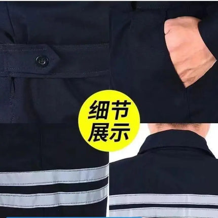 High Visibility 100% Cotton Safety Working Jacket Pants Trousers Workwear Coal Miner Welding Suit Mehanic Repairman Work Uniform-KarWorkwear