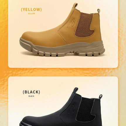 Waterproof Safety Wrok Boots For Men Steel Toe Cap Lightweight Indestructible Industry Chelsea Boots Puncture-Proof Footwear-KarWorkwear
