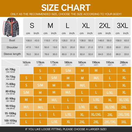 Men's Jackets Winter Hooded Warm Coat Casual Thicken Plaid Work Flannel Snap Sherpa Lined Fleece Clothing US Size