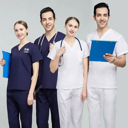 High Quality Scrubs Medical Uniforms Women Nurse Uniform Thin Breathable Medical Scrub Tops Elastic Scrubs Pants Doctor Workwear-KarWorkwear