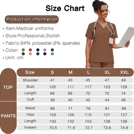 Short Sleeves V Neck Hospital Uniforms Unisex Nurse Uniform Medical Scrubs Set Doctor Surgical Scrubs Nursing Uniform Jogger Set-KarWorkwear