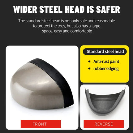 Fashion Rotating Button Men Work Safety Shoes Puncture-Proof Steel Toe Cap Sneakers Indestructible Protective Male Boots-KarWorkwear