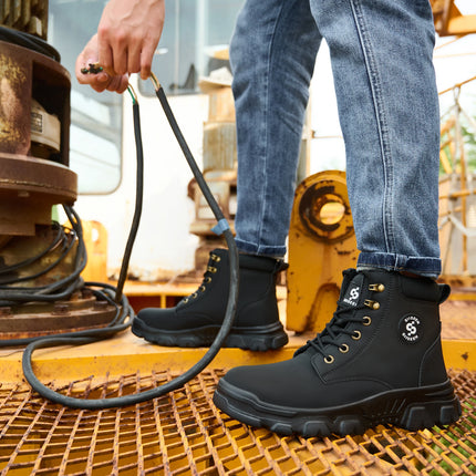 Men's Safety Shoes Anti-impact Steel Toe Puncture-resistant Kevlar Outdoor Construction Site Safety Boots Workshop Factory Work