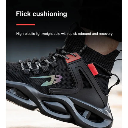 Luminous Steel Toe Boots For Men Non-slip Work Boots Indestructible Shoes Kitchen Restaurant Safety Boots Male Footwear 36-48-KarWorkwear