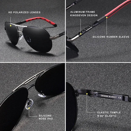 KINGSEVEN New Fashion Men’s Sunglasses High Quality Aluminum Luxury Retro Functional Glasses Women Pilot Accessory Eyewear