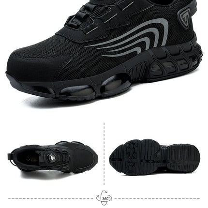 Rotary button new safety shoes for men, anti-impact and anti-piercing work shoes, fashionable men's sports shoes, and safety pro