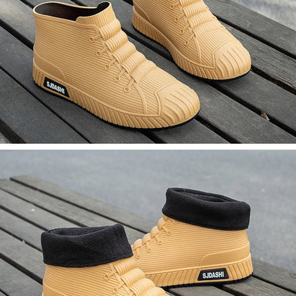 Men Women Short Tube Rain Boots Kitchen Anti-slip Rain Shoes Summer Ankle Outdoor Winter Car Washing Fishing Waterproof Shoes