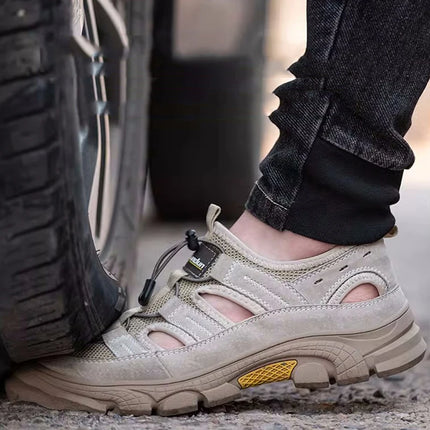 Safety Shoes Men Summer Breathable Work Sandals Men Anti-smash Anti-puncture Indestructible Shoes Work Sneakers Protective Shoes-KarWorkwear