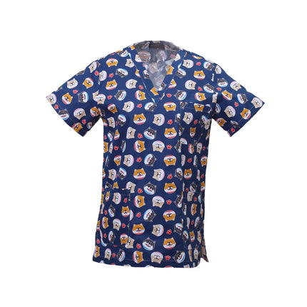 Pet Clinic Vet Work Uniforms Women Nurse Accessories Animal Printed Hospital Doctor Nursing T-Shirt Medical Scrubs Clothes Tops-KarWorkwear