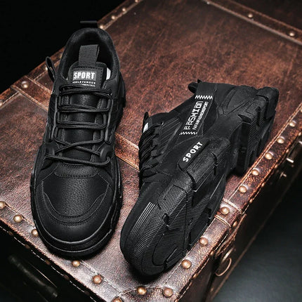 Men's Work Boots with PU Leather Are Versatile Trendy High-quality Comfortable and Feature A Retro Style with Round Toe