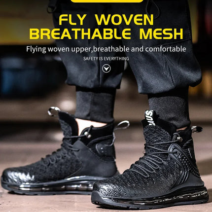 Plus Size 50 Fashion Safety Working Boots For Men High Quality Indestructible Construction Anti Smashing Shoes Sneakers Footwear-KarWorkwear