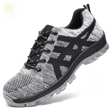 Big Size 50 Breathable Work Boots Men Safety Shoes Construction Anti-smashing Anti-puncture Steel Toe Cap Men's Protective Boots