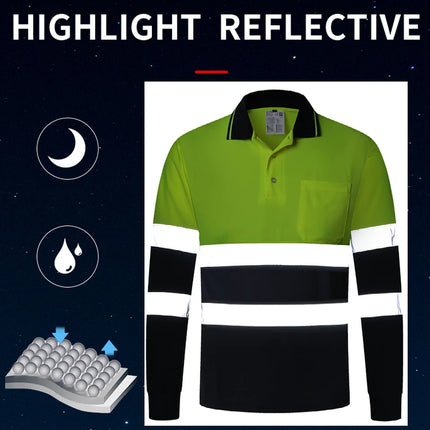 Security Reflective Shirts for Men Hi Viz Vis Shirt with Pocket Two Tone Workwear High Visibility Reflective Clothes