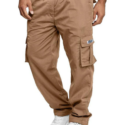 Men's Cargo Pants Sweatpants Outdoor Loose Straight Long Trousers Summer Casual Multi-Pocket Durable Workwear Male Trousers