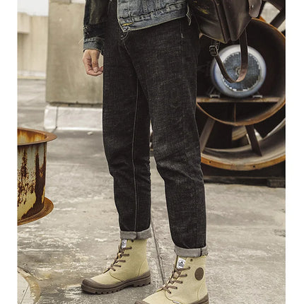 New Fashion High-top Mens Boots Outdoor Comfortable Mens Casual Boots Jungle Mountaineering Men Shoes Wide Bottom Platform Boots-KarWorkwear