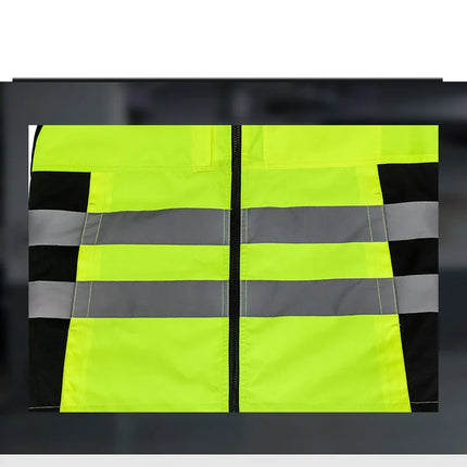 Hi Vis Work Clothing Working Suit For Man Mechanic Warm Winter Reflective Safety Work Coveralls Detachable Cotton Padded Linner