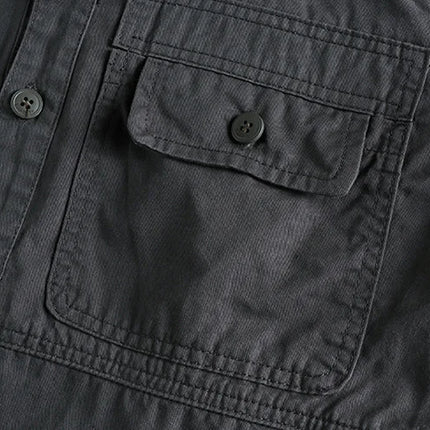 Heavy Industry Washed Male Workwear Military Shirt Jacket Fashion Men's Long Sleeve Shirt Handsome Trendy Versatile Loose Tops